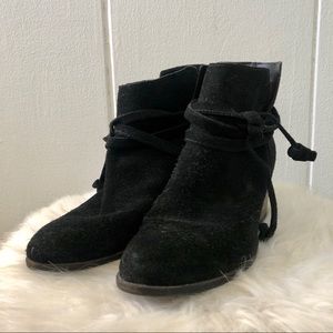 Black suede dolce vita ankle booties